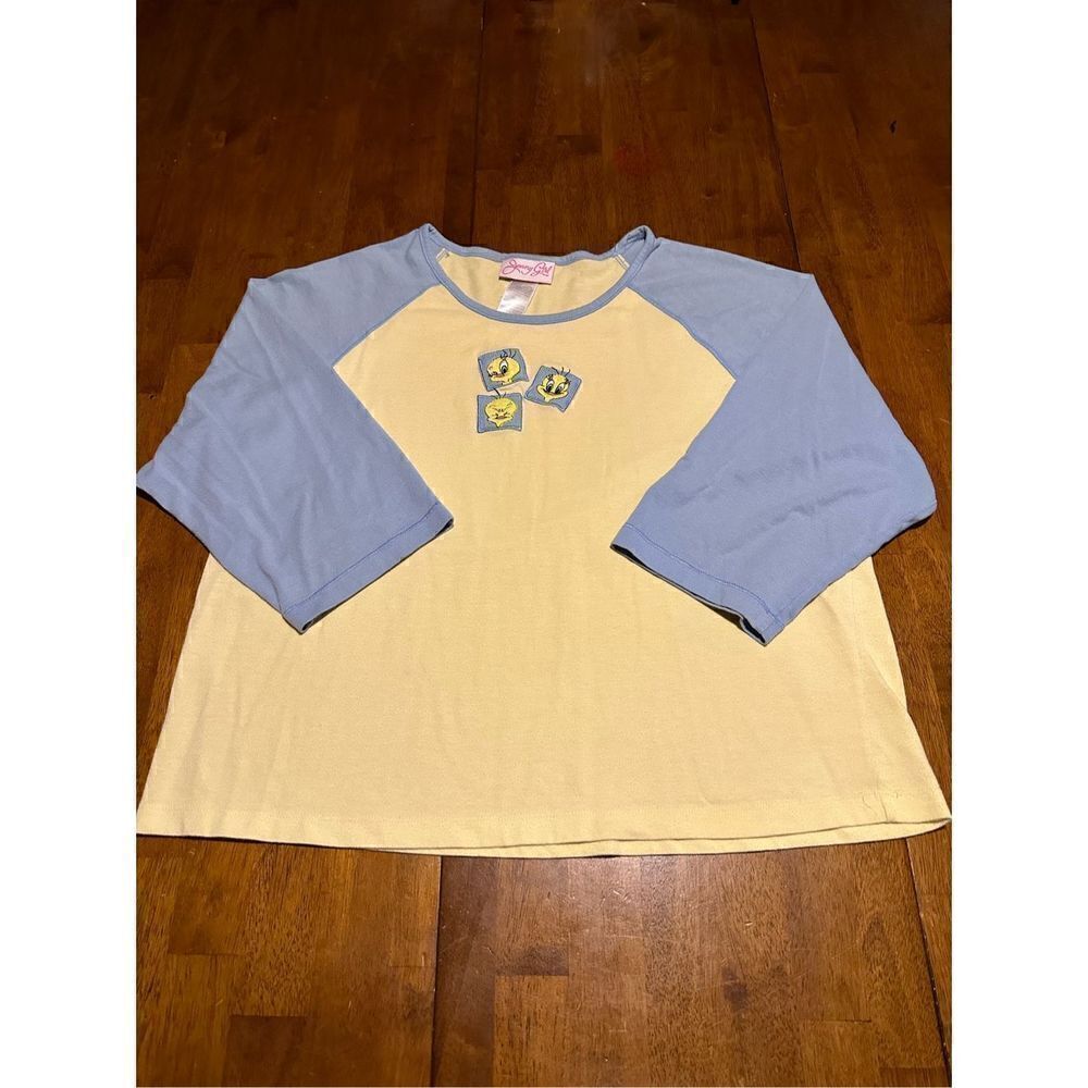 Vintage Jenny Girl Warner Brothers Tweety Bird Colorblock Shirt Womens Size Larg